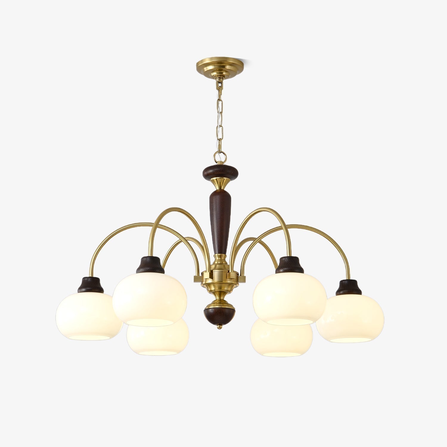 Noraneon Chandelier Arched Globe White Shade