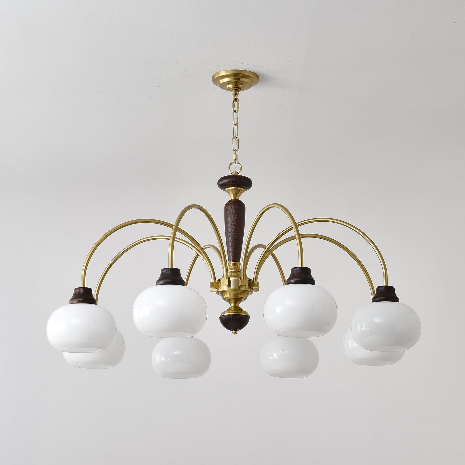 Noraneon Chandelier Arched Globe White Shade