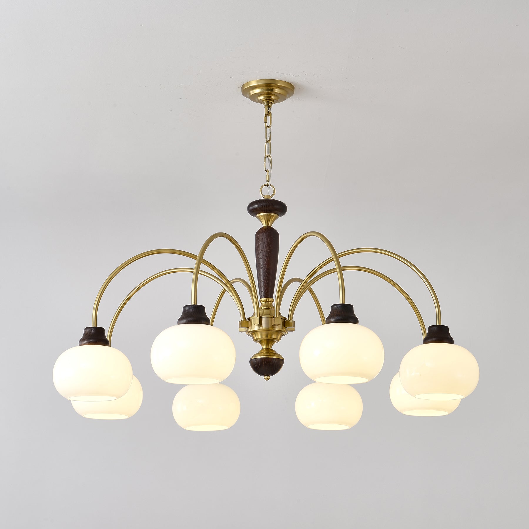 Noraneon Chandelier Arched Globe White Shade