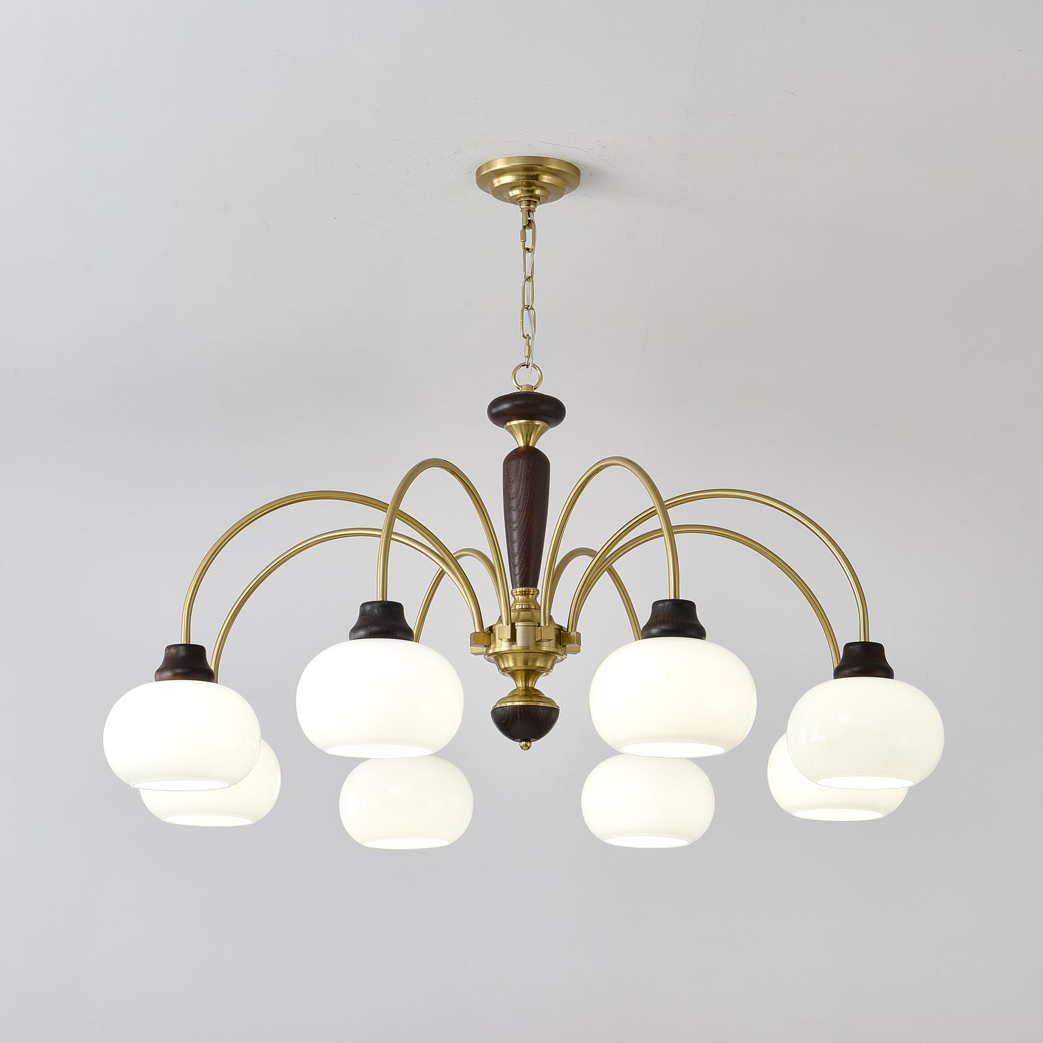 Noraneon Chandelier Arched Globe White Shade