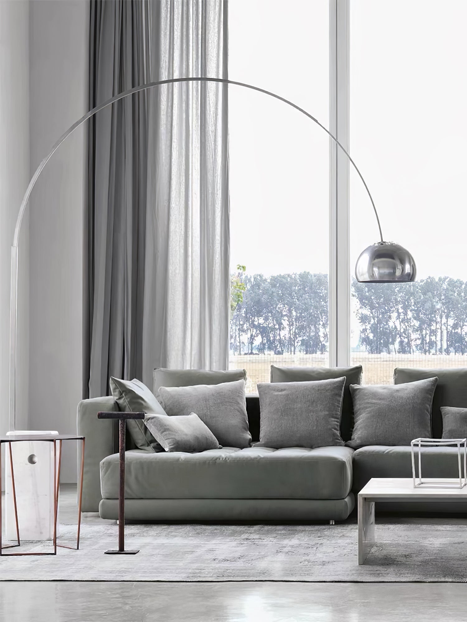 Alevra Steel Marble Floor Lamp