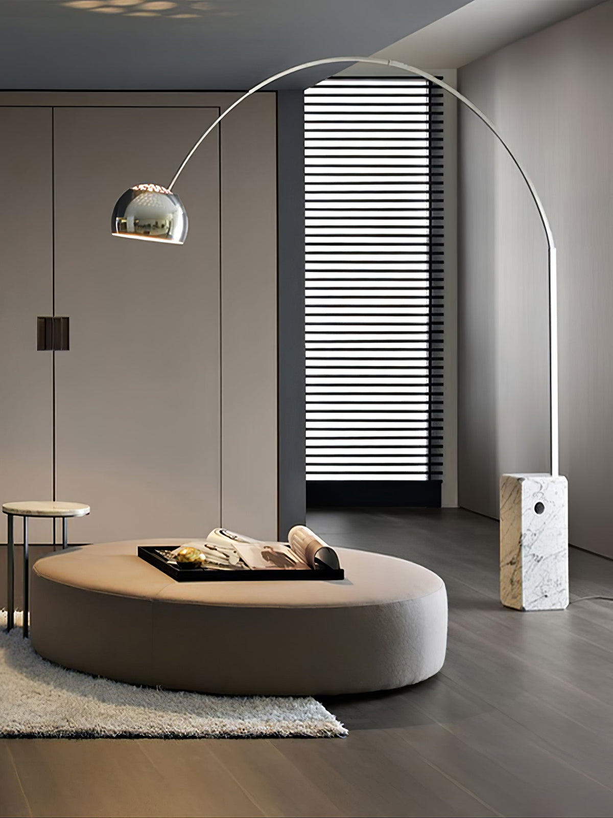 Alevra Steel Marble Floor Lamp