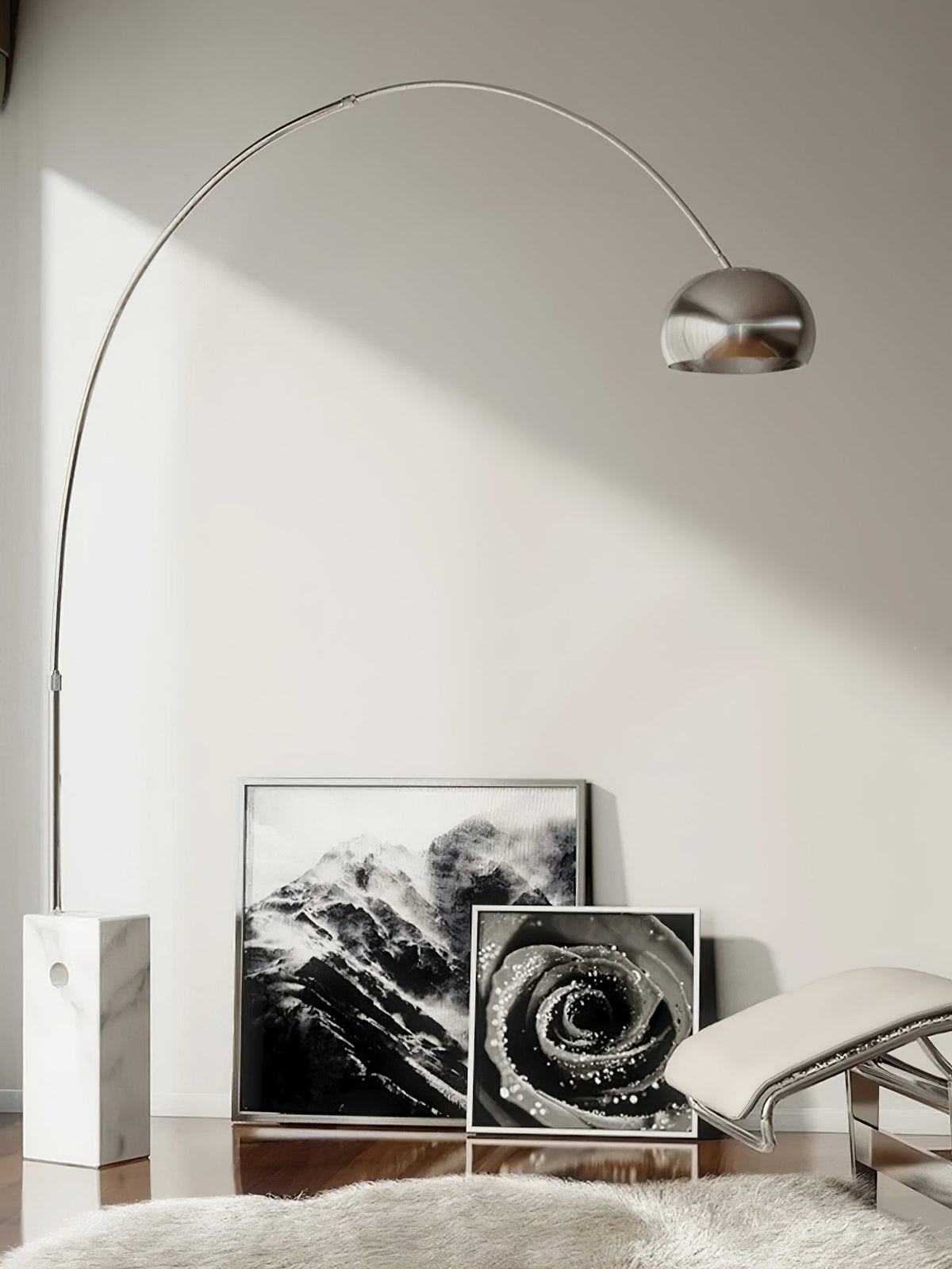 Alevra Steel Marble Floor Lamp