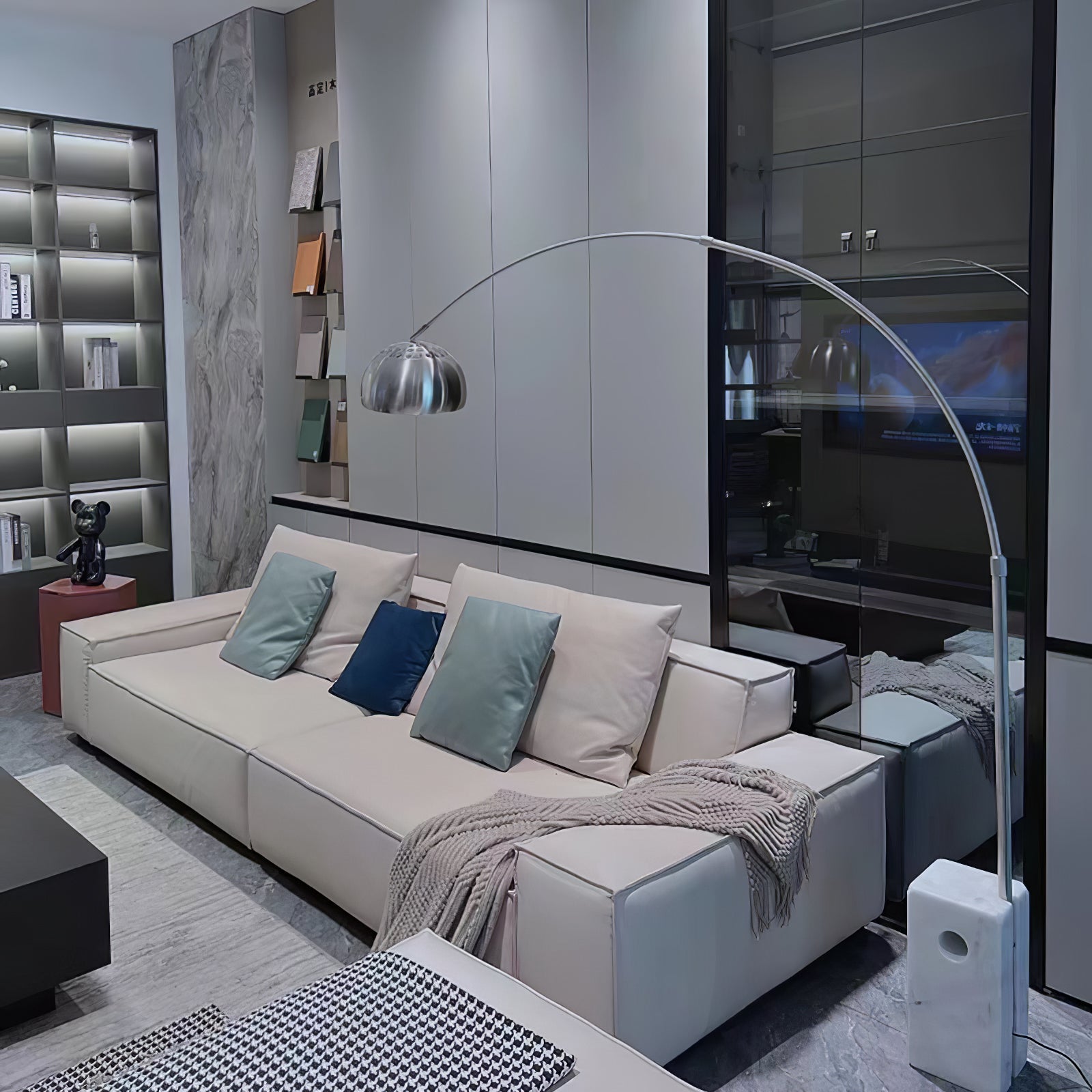 Alevra Steel Marble Floor Lamp