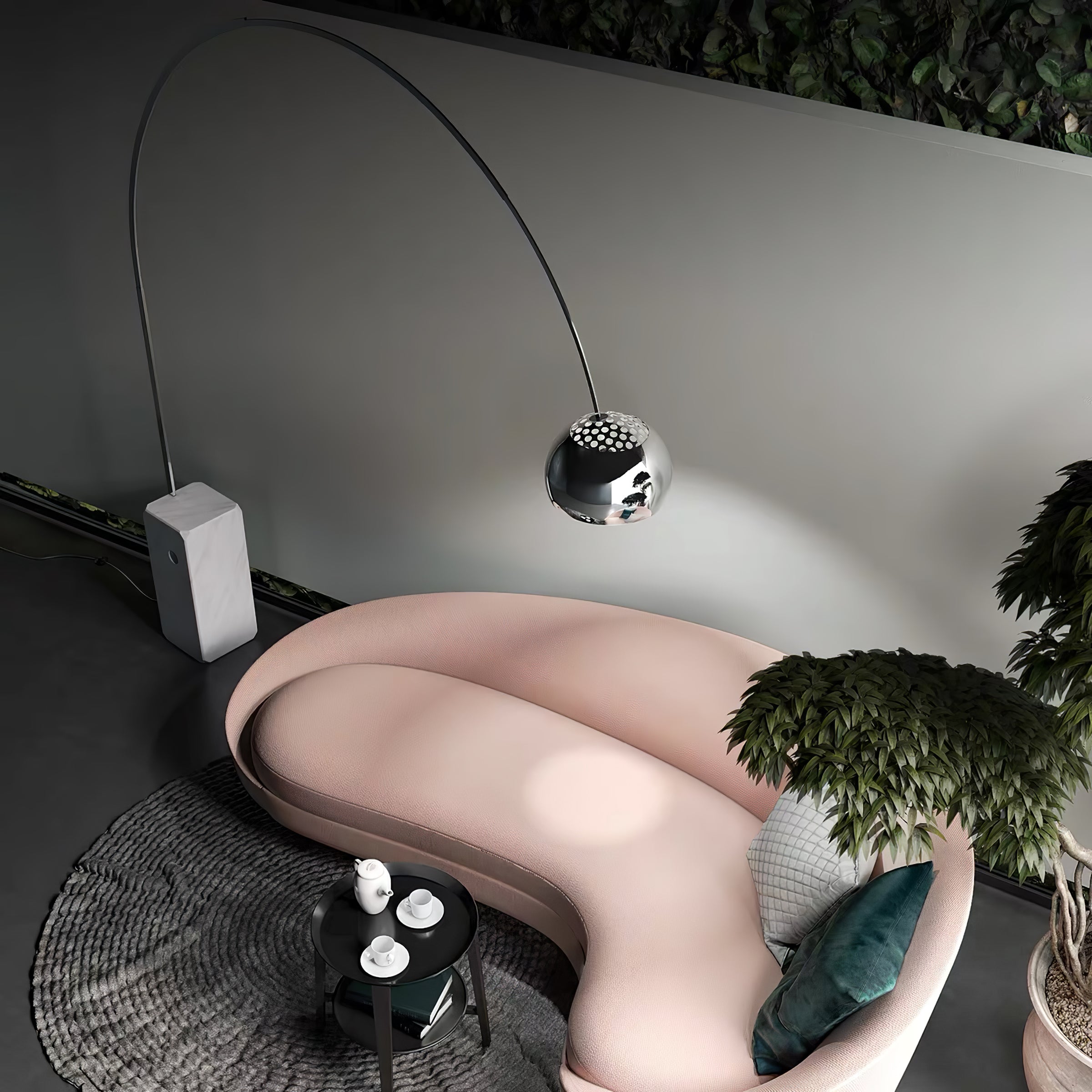 Alevra Steel Marble Floor Lamp