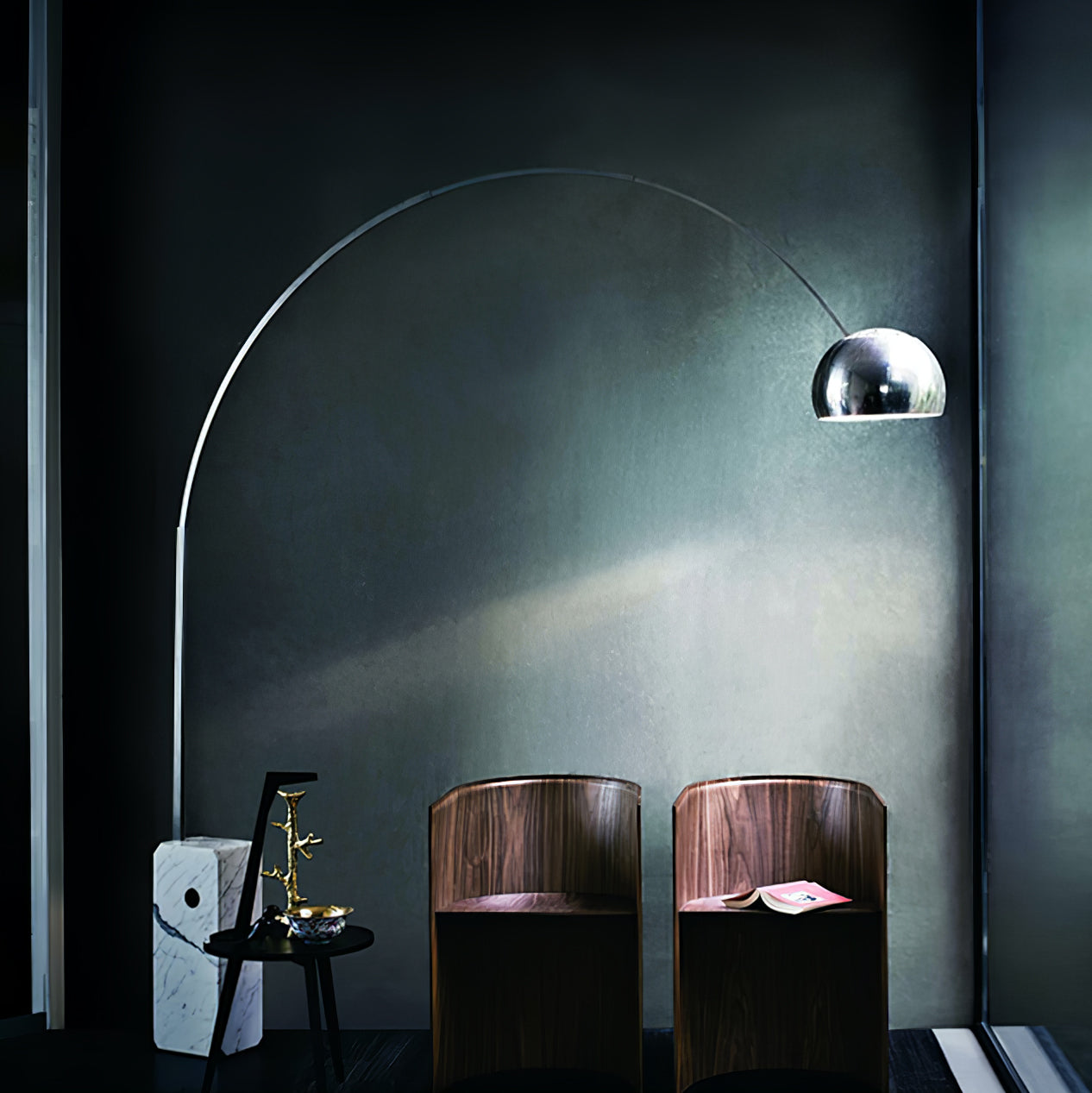 Alevra Steel Marble Floor Lamp