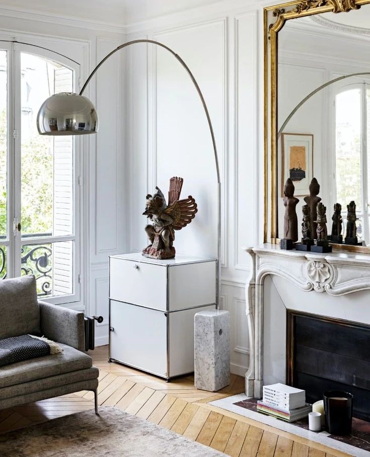 Alevra Steel Marble Floor Lamp