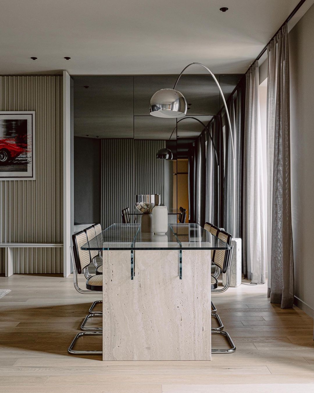 Alevra Steel Marble Floor Lamp