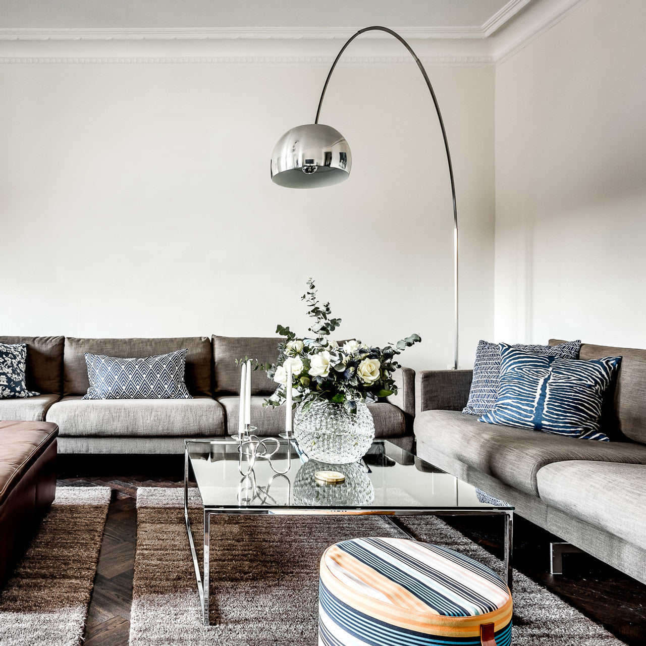 Alevra Steel Marble Floor Lamp