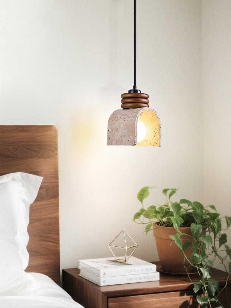 Quinn Modern Yellow Travertine Pendant Lamp