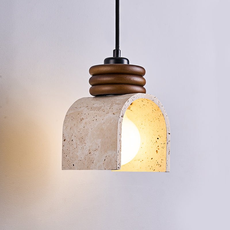 Quinn Modern Yellow Travertine Pendant Lamp