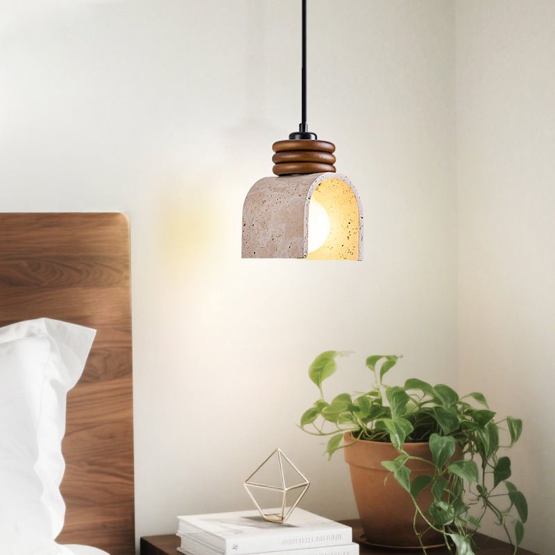Quinn Modern Yellow Travertine Pendant Lamp