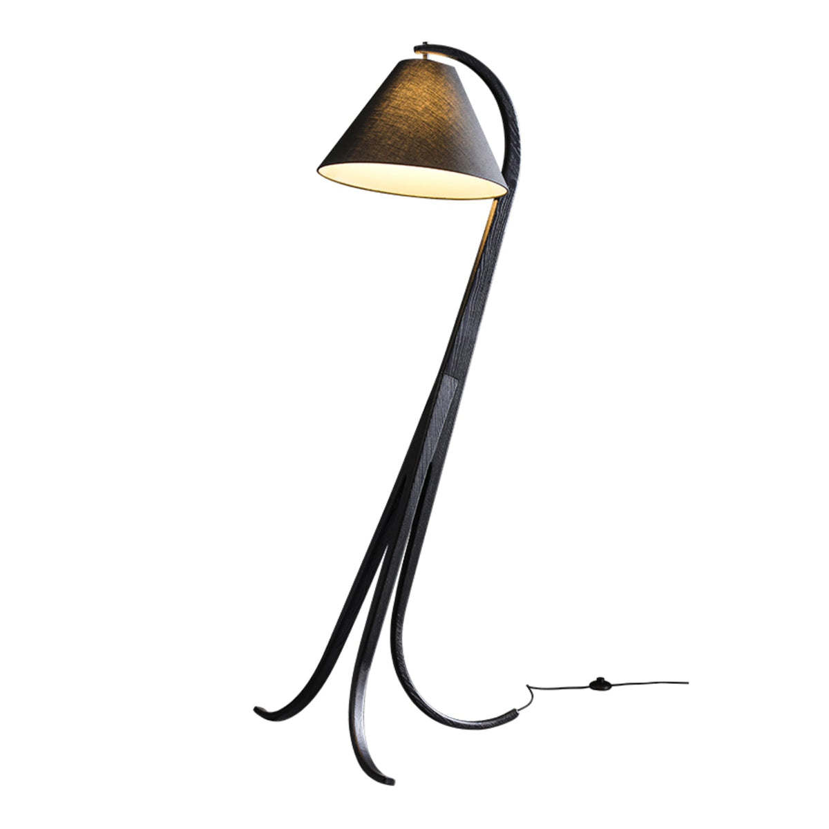 Udorila Curved Wood Floor Lamp