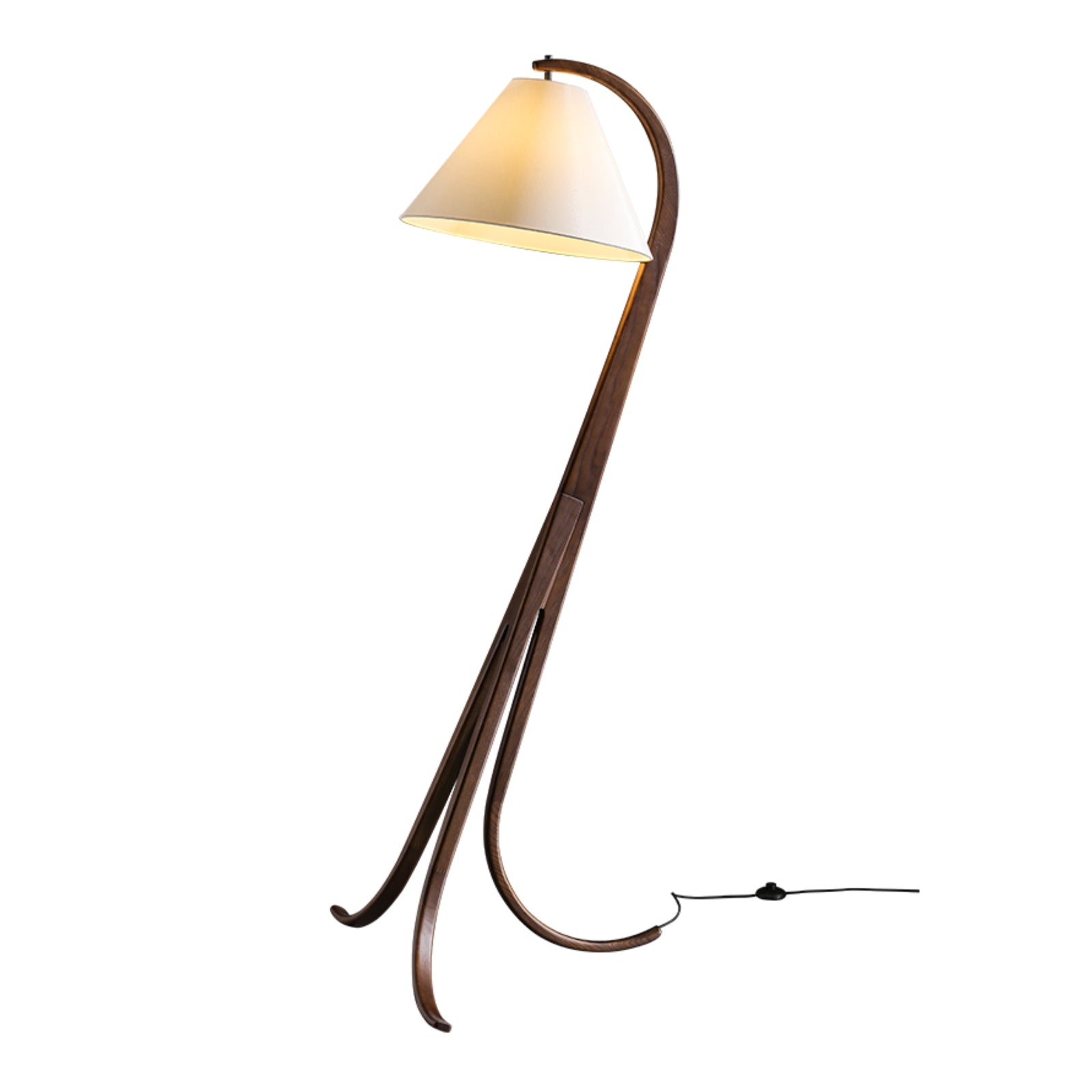 Udorila Curved Wood Floor Lamp