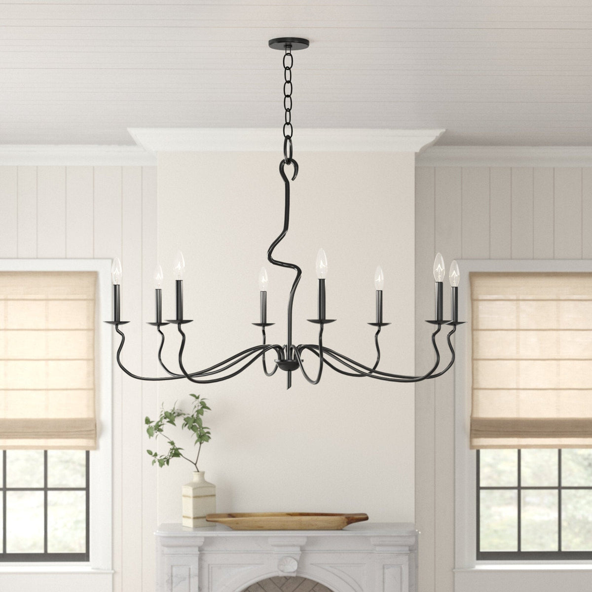 Rauduvyo Modern Minimalist Industrial Metal Chandelier