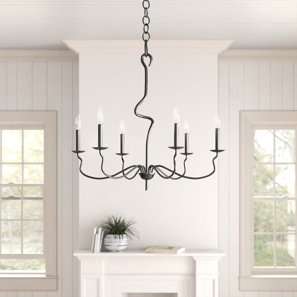 Rauduvyo Modern Minimalist Industrial Metal Chandelier