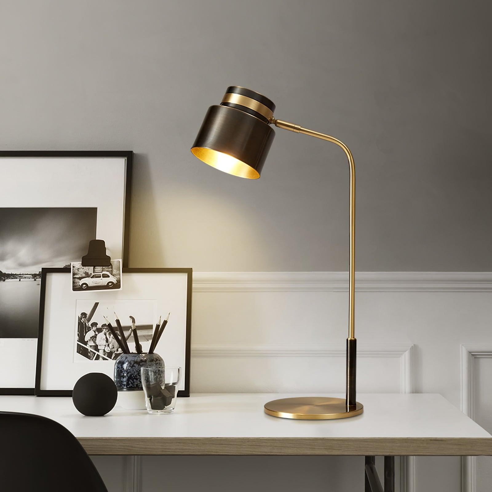 Zorase Brass Industrial Table Lamp