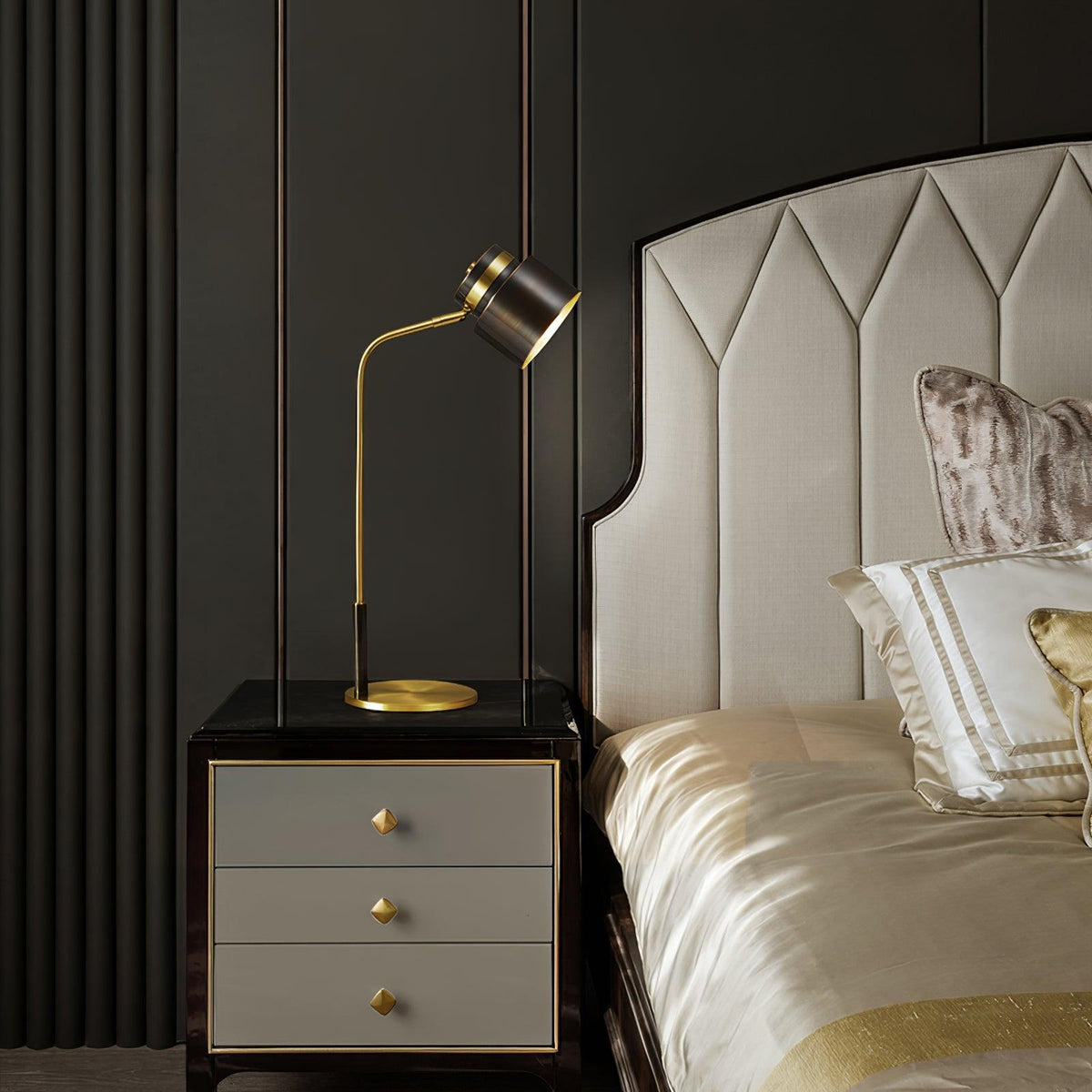 Zorase Brass Industrial Table Lamp