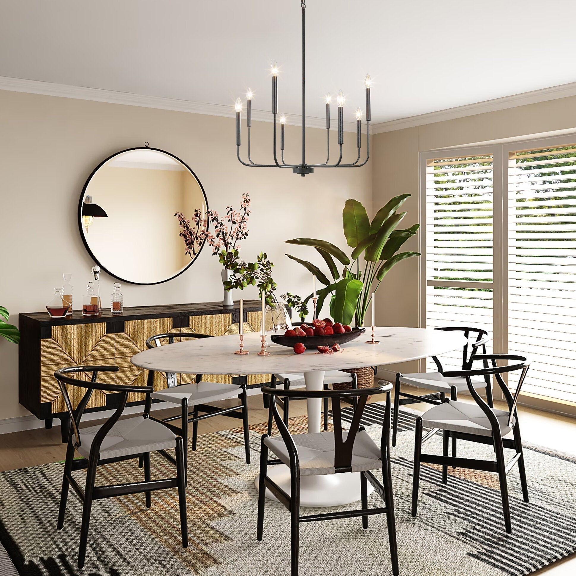 Ulfuvys Modern Candle Industrial Metal Chandelier