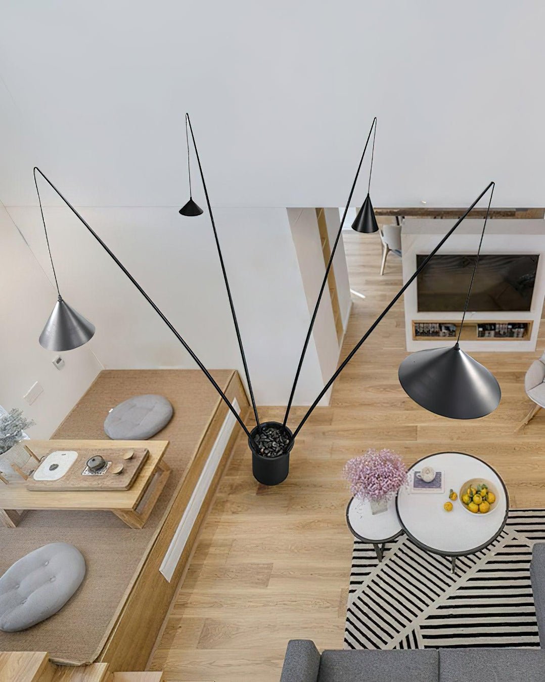 Canorara Multi-Arm Black Floor Lamp