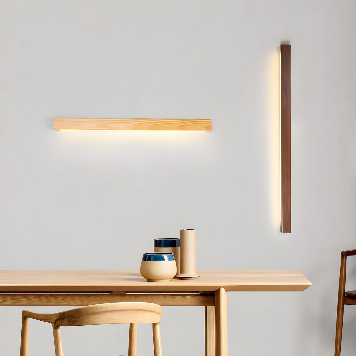 Gareth Wall Light Wood Linear Minimalist LED