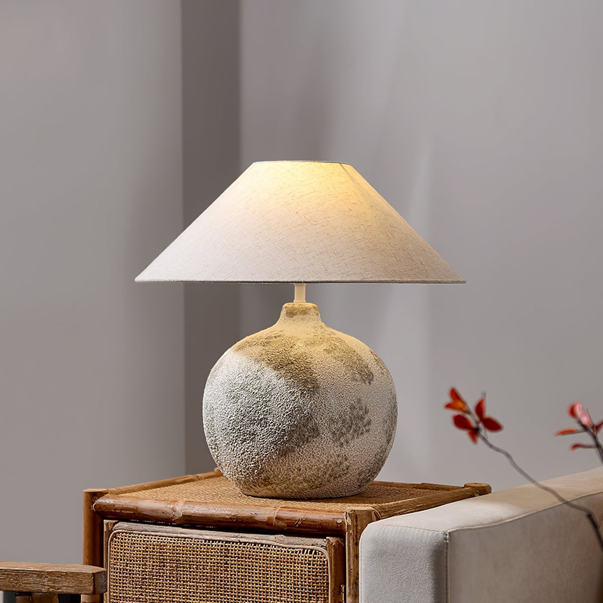 Riona Natural Fabric Ceramics Table Lamp