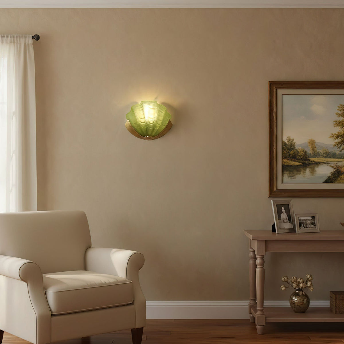 Nico Art Deco Glass Scallop Wall Light