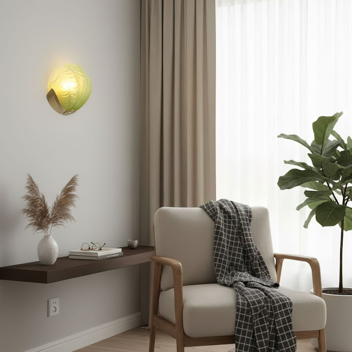 Nico Art Deco Glass Scallop Wall Light