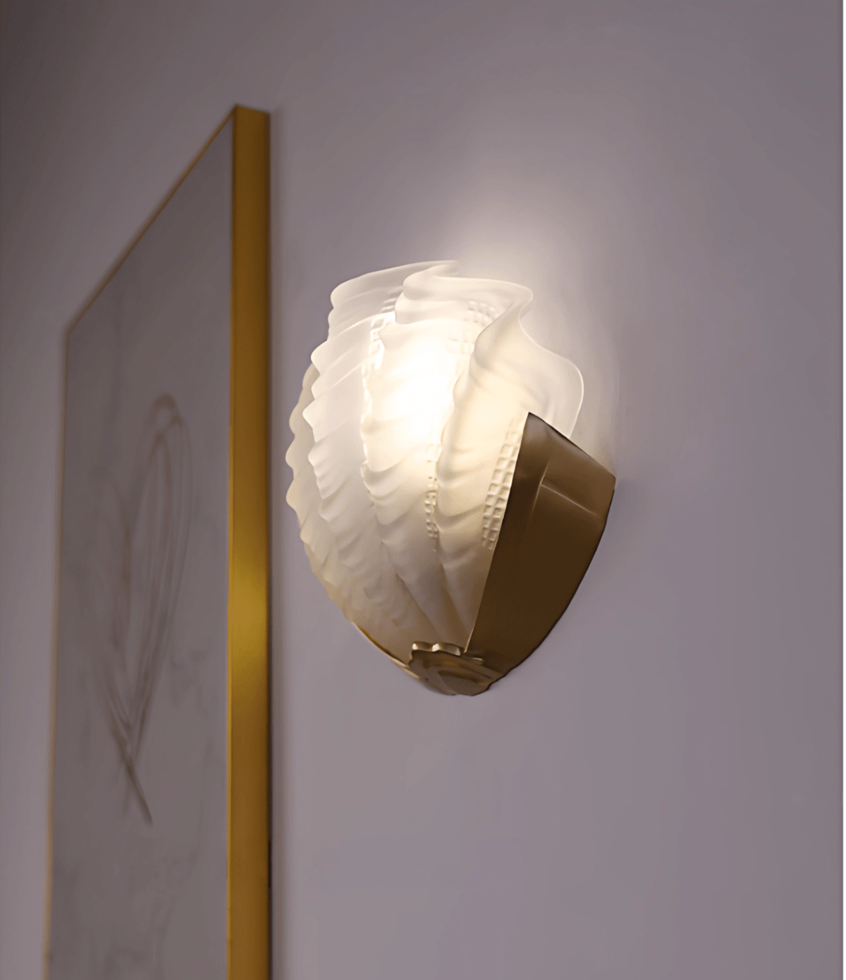Nico Art Deco Glass Scallop Wall Light