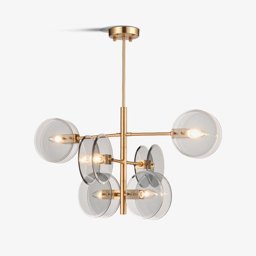 Celanine Chandelier Smoke Glass Round Layered