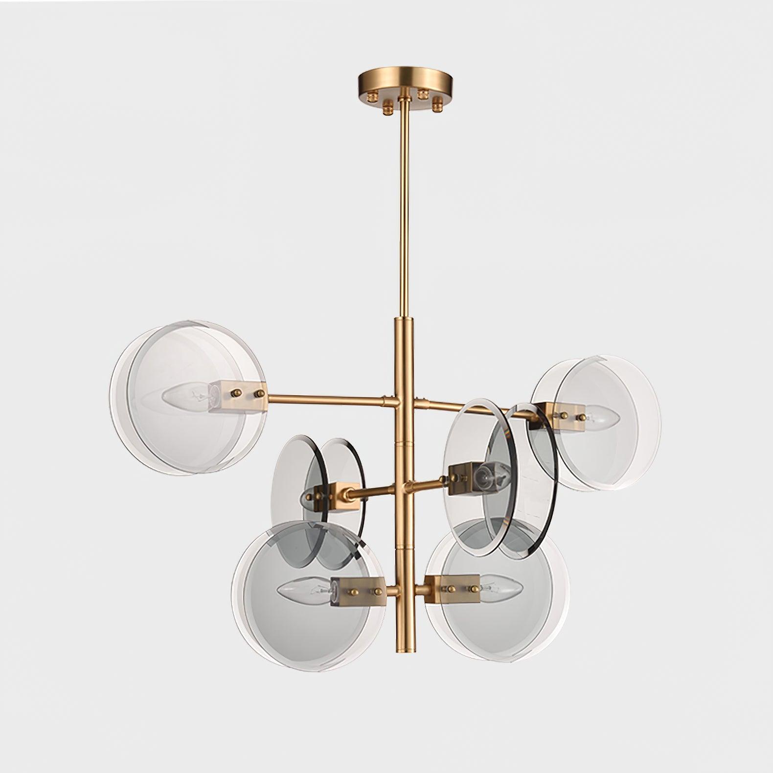 Celanine Chandelier Smoke Glass Round Layered