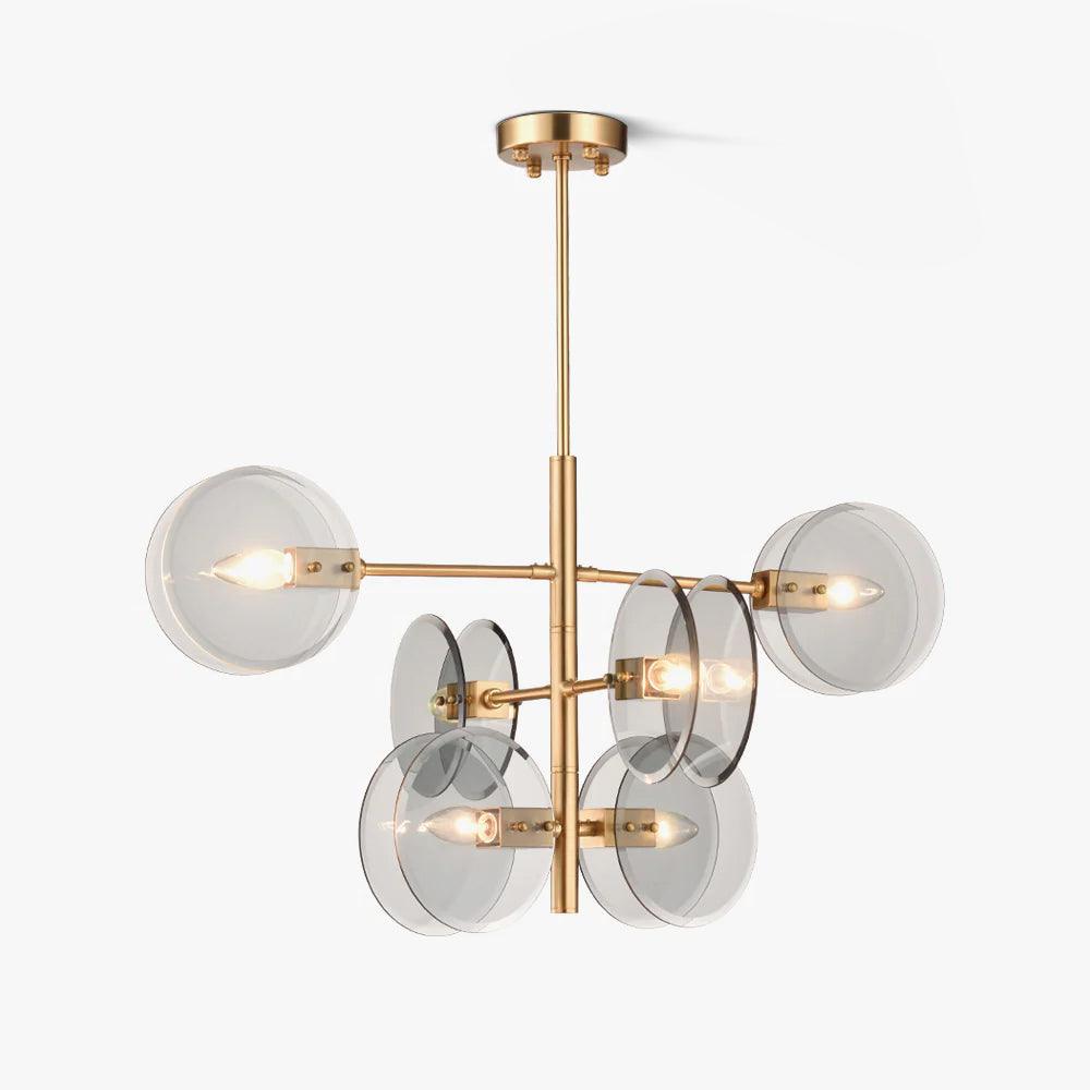 Celanine Chandelier Smoke Glass Round Layered