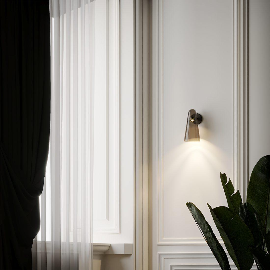 Velivira Conical Glass Wall Light