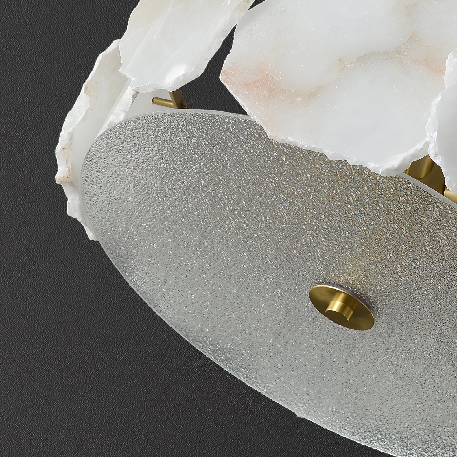 Elay Sophisticated Disc Flat Alabaster Glass Ceiling Light