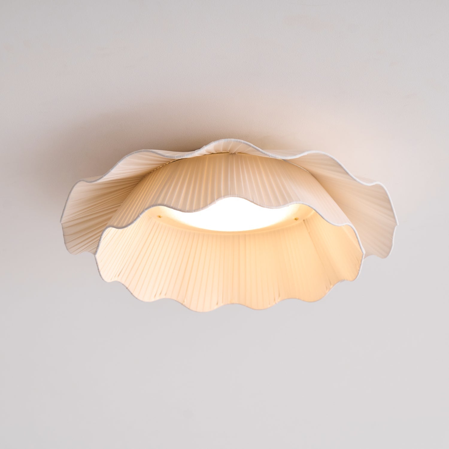 Carielle Fabric Wave Ceiling Light Brass