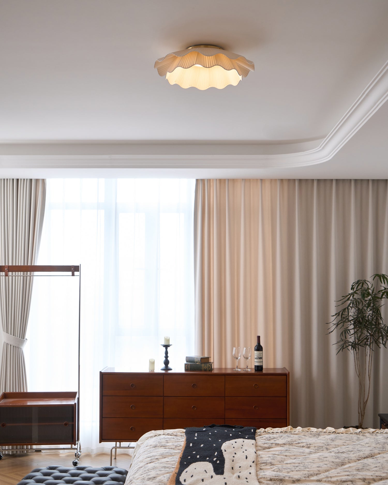 Rosebrook Fabric Wave Flush Mount Ceiling Light