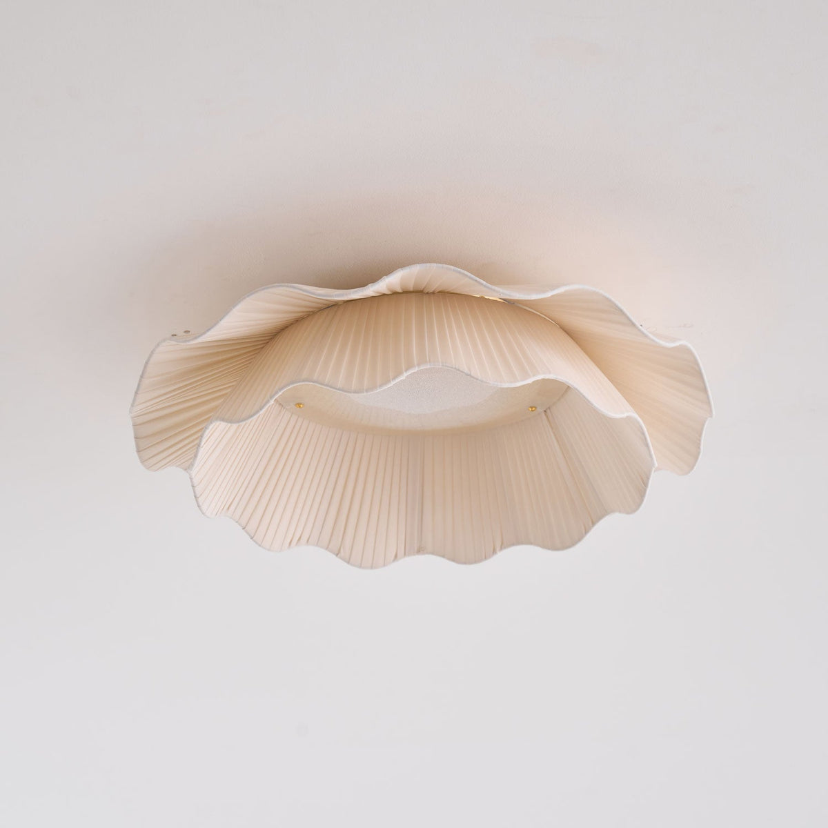 Carielle Fabric Wave Ceiling Light Brass