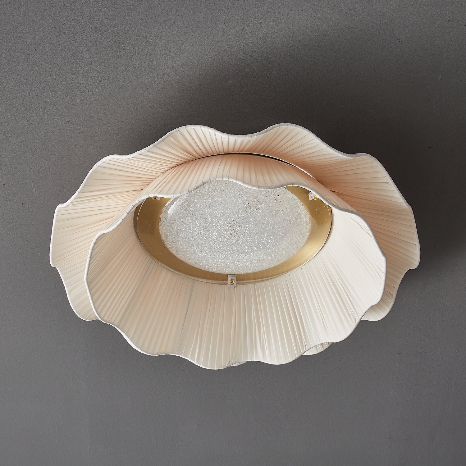 Carielle Fabric Wave Ceiling Light Brass