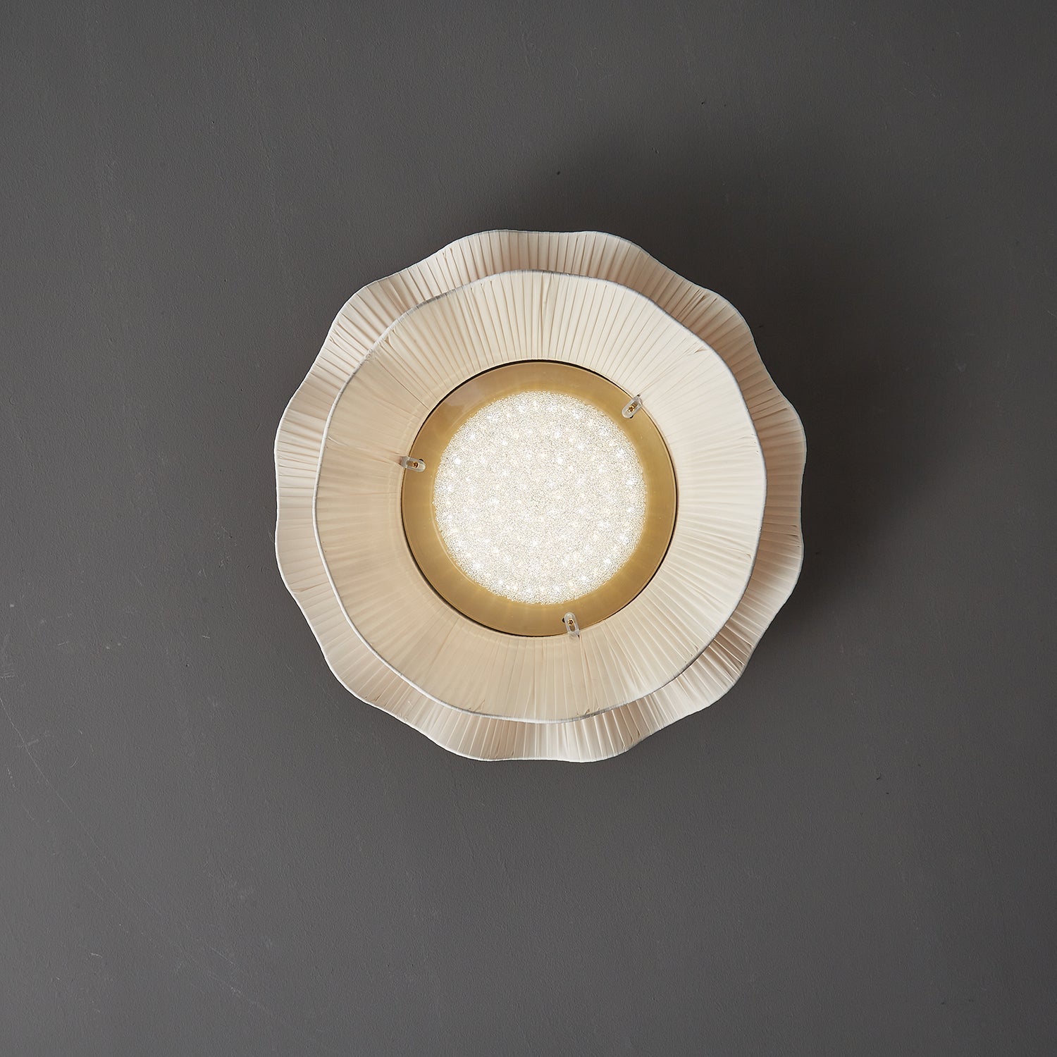 Carielle Fabric Wave Ceiling Light Brass