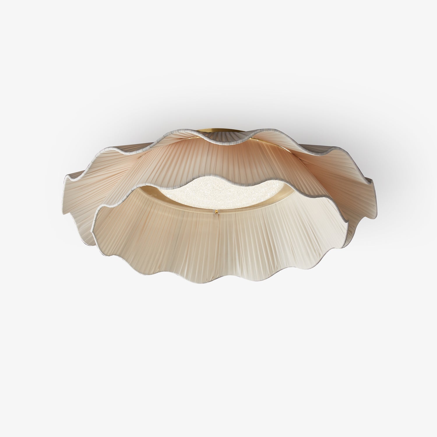 Carielle Fabric Wave Ceiling Light Brass