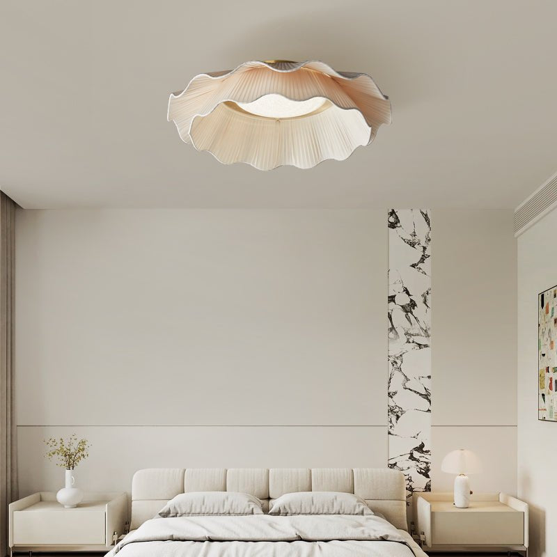 Carielle Fabric Wave Ceiling Light Brass