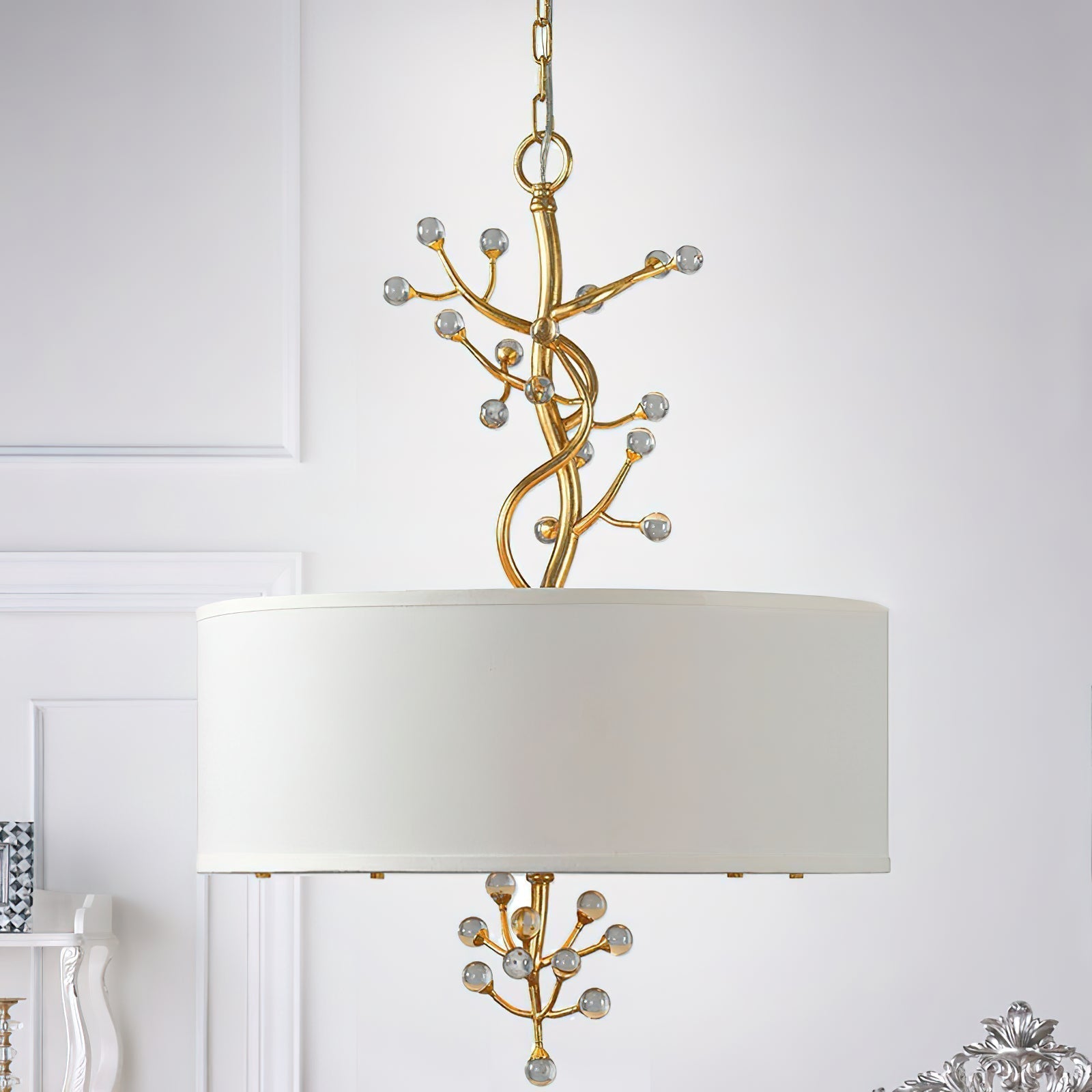 Asbury Individual Creativity Crystal Fabric Pendant Lamp