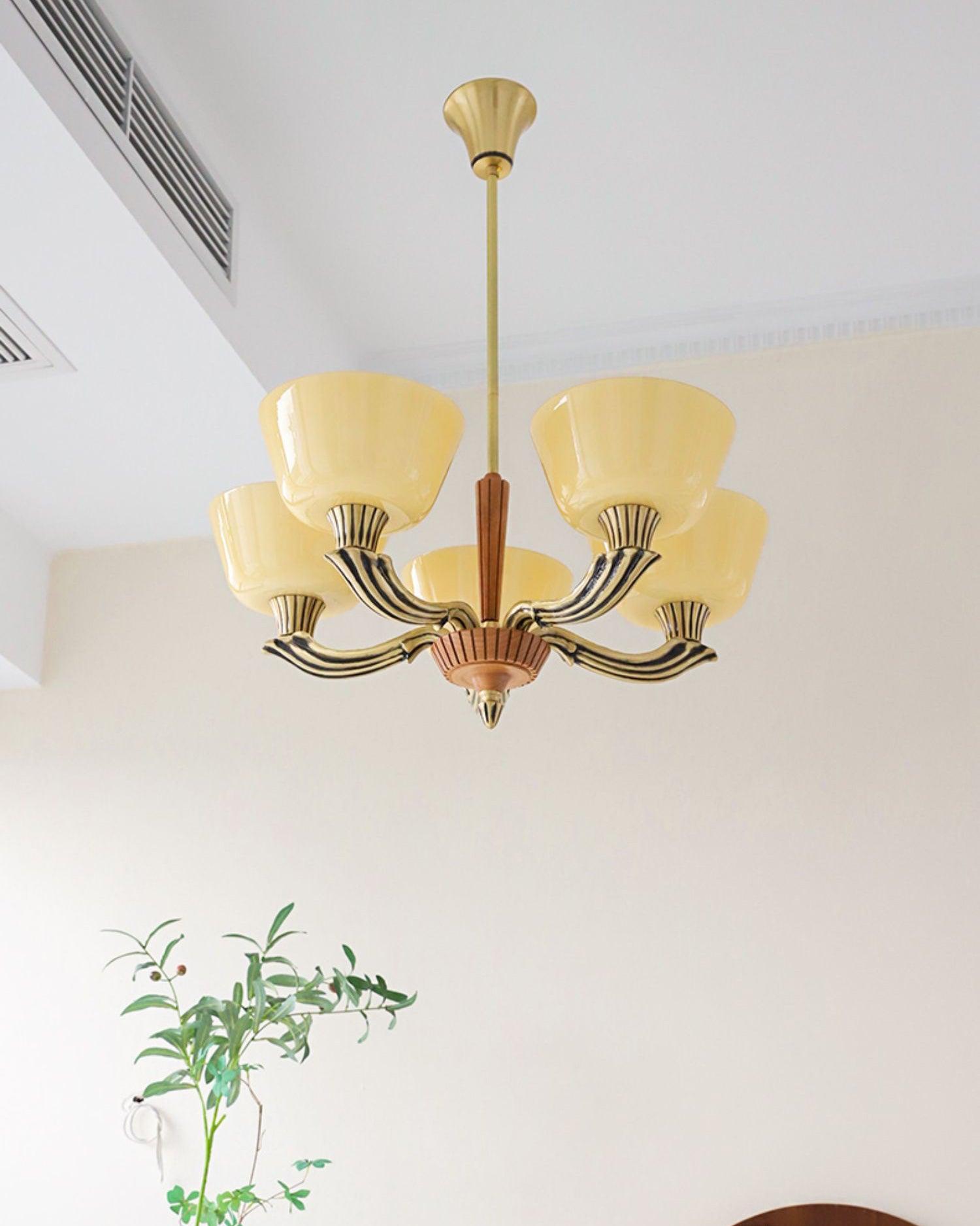 Rolvin Chandelier Flared Shade Vintage