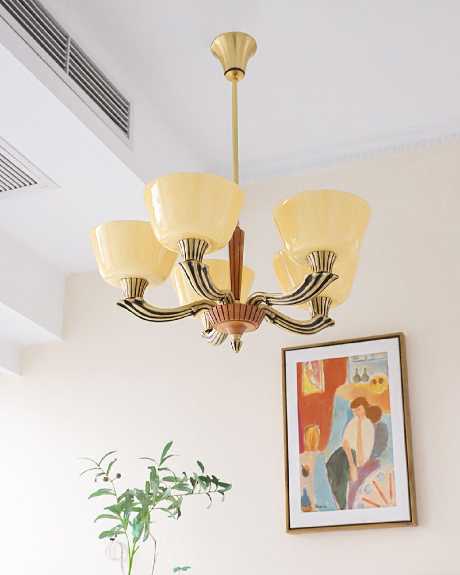 Rolvin Chandelier Flared Shade Vintage