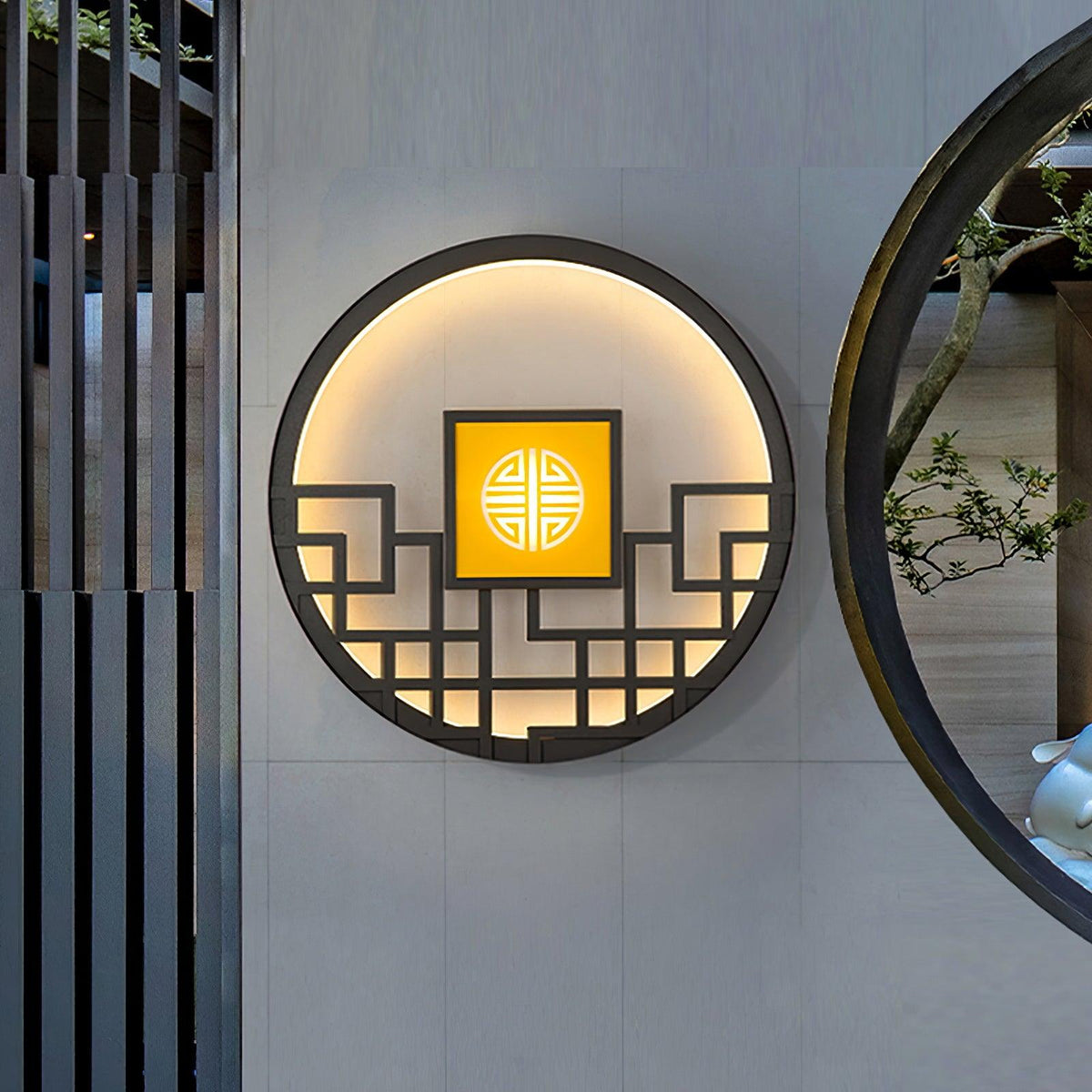 Alzoror Nordic Art Round Outdoor Wall Light
