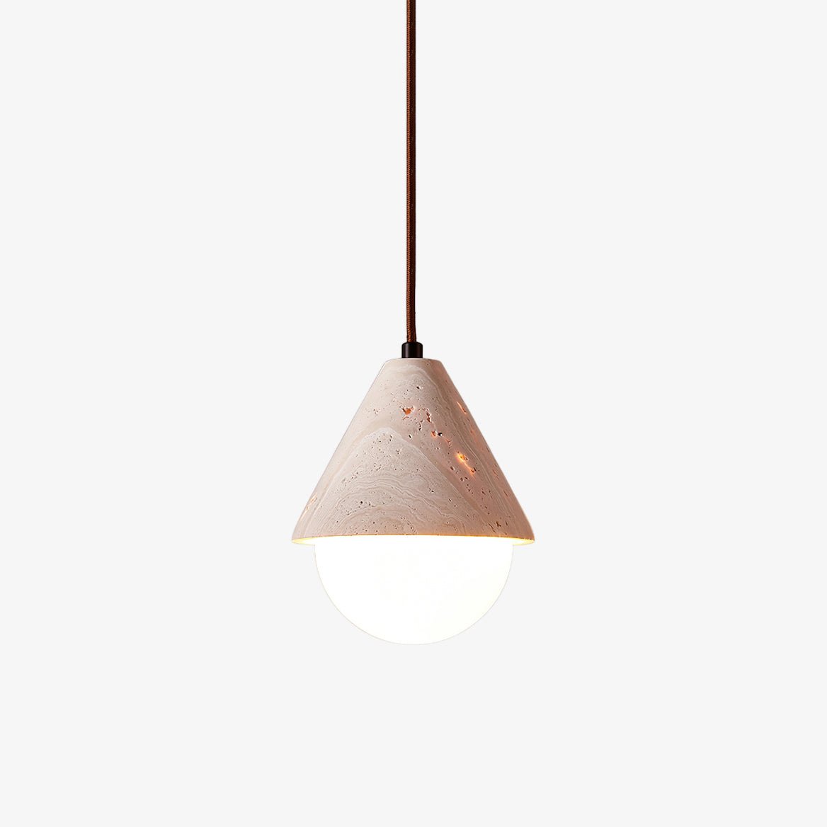 Valaliella Cone Hemisphere Travertine Pendant Light