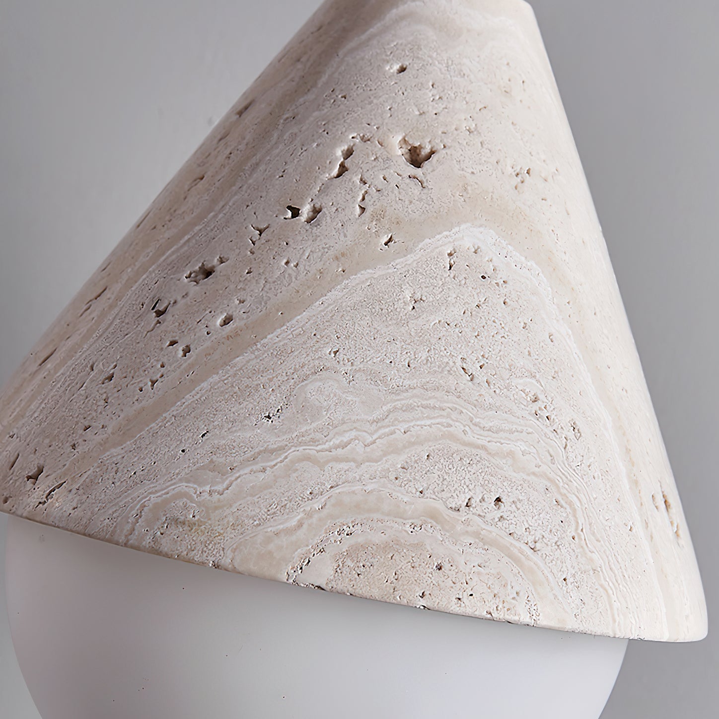 Valaliella Cone Hemisphere Travertine Pendant Light