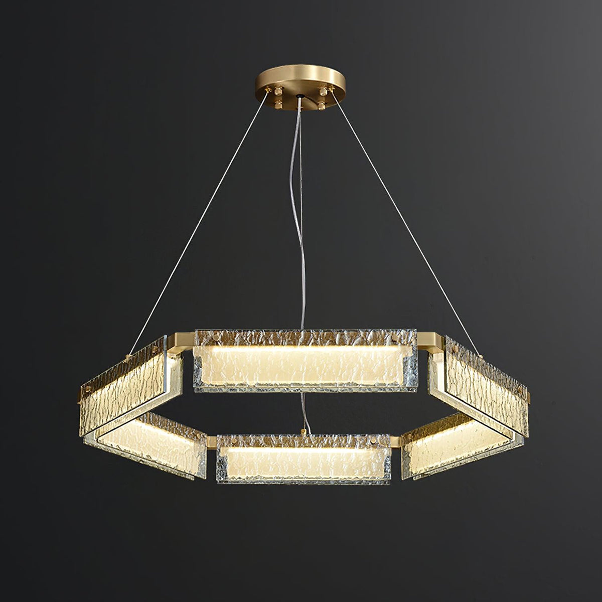 Hexa Luxury Glass LED Chandelier