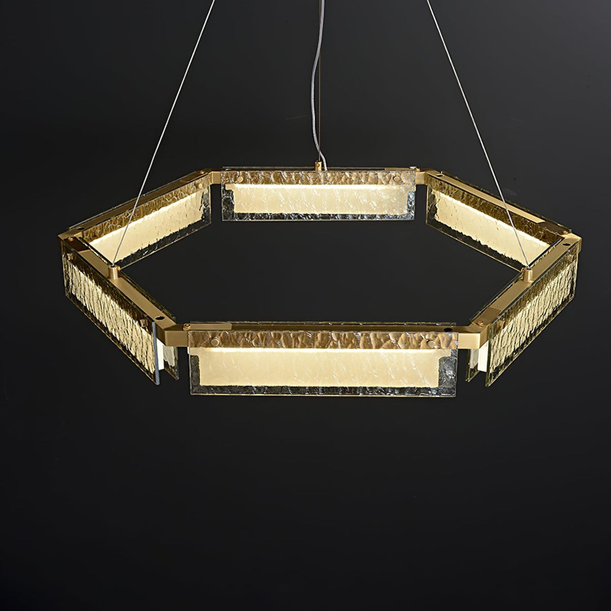 Hexa Luxury Glass LED Chandelier