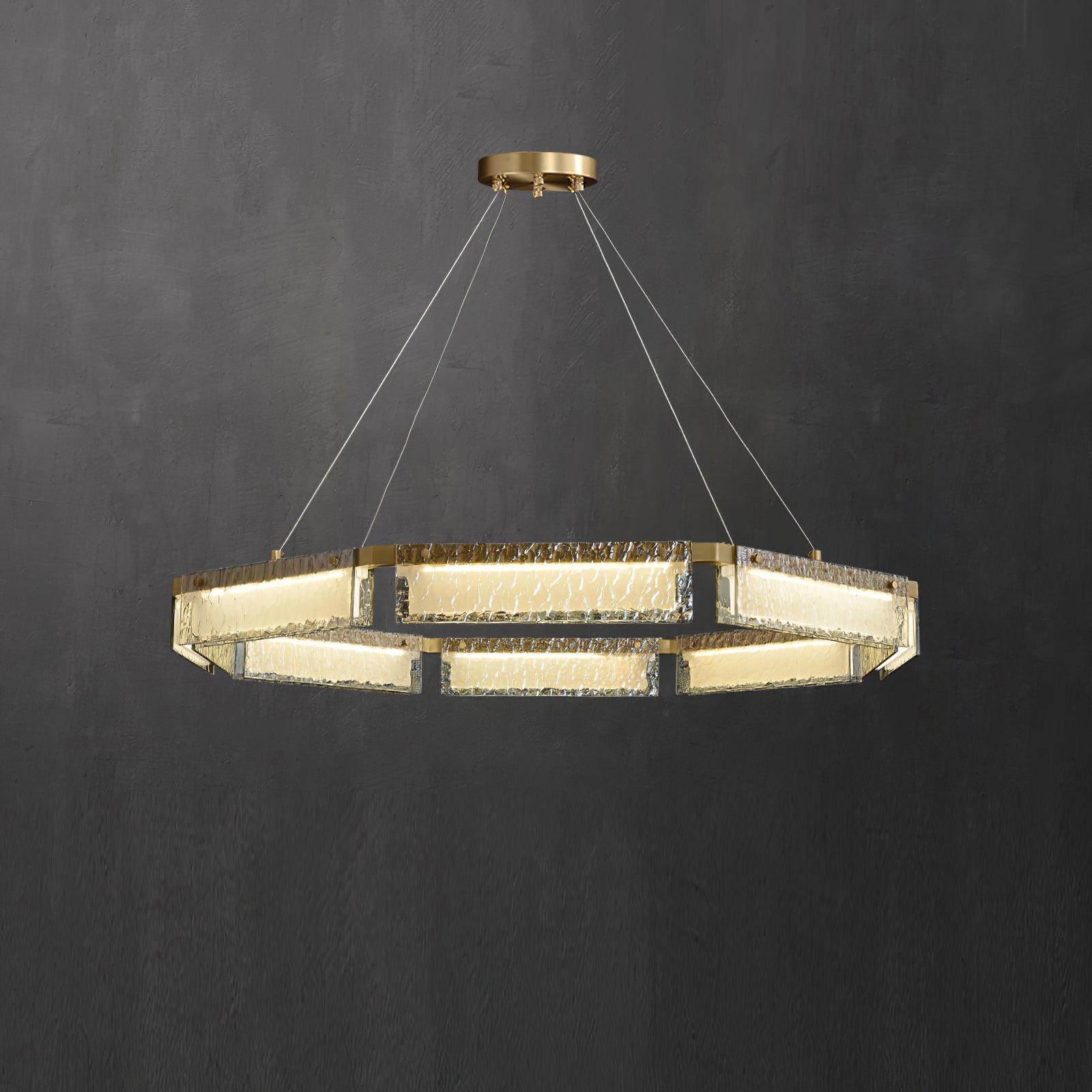 Hexa Luxury Glass LED Chandelier